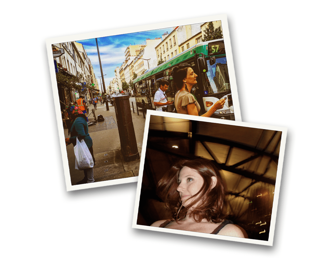 Photographs of Paris, street scene and woman